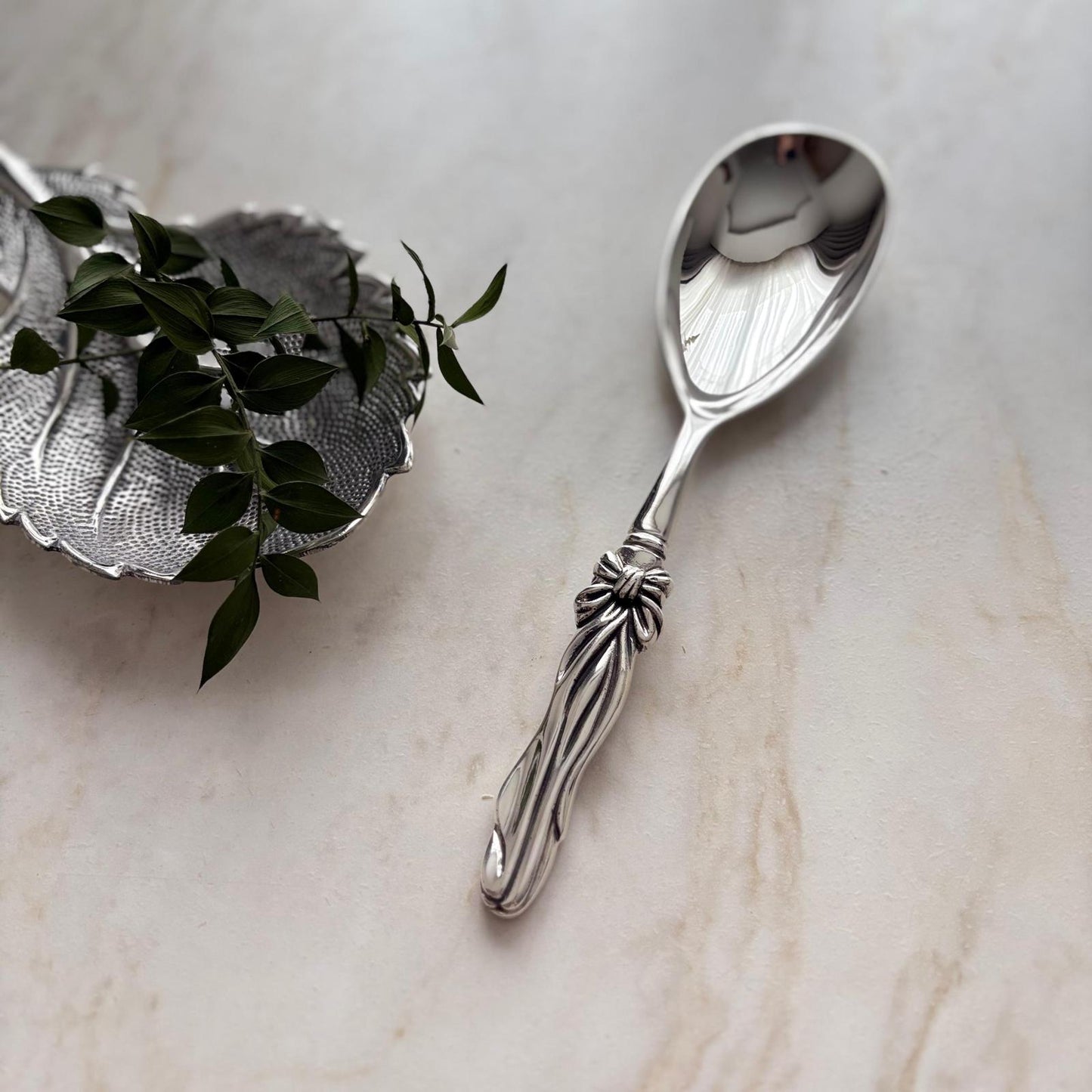 Argento Hane Baroque Essence Gümüş Kaplama Servis Kaşığı - 26cm