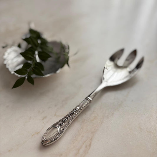 Argento Hane Heritage Motifli Gümüş Kaplama Servis Çatalı - 26cm
