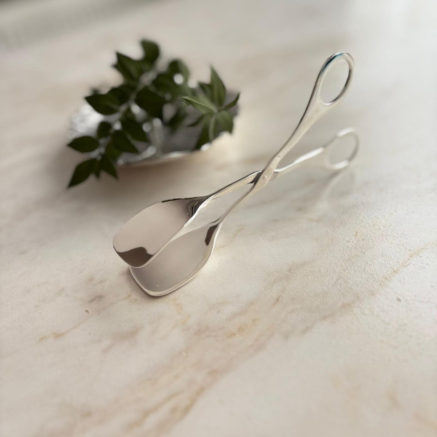 Argento Hane Düz Kaşıklı Gümüş Kaplama İkram Maşası - 18cm