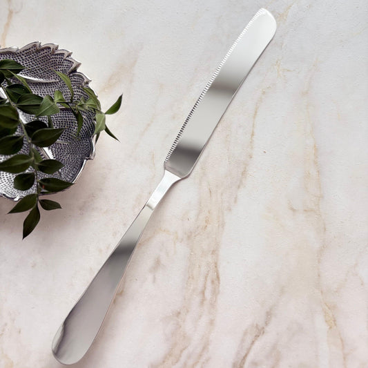 Argento Hane Sade Hatlı Gümüş Kaplama Pasta Bıçağı - 33cm