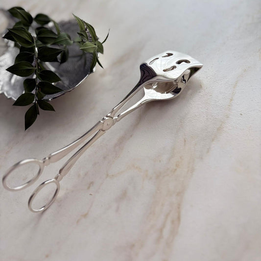 Argento Hane Vintage Ajurlu Gümüş Kaplama Servis Maşası - 20cm