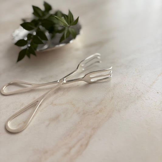 Argento Hane Damla Saplı Gümüş Kaplama İkram Maşası - 16cm