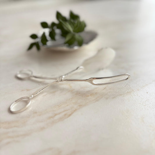 Argento Hane Açık Çatallı Gümüş Kaplama İkram Maşası - 18cm