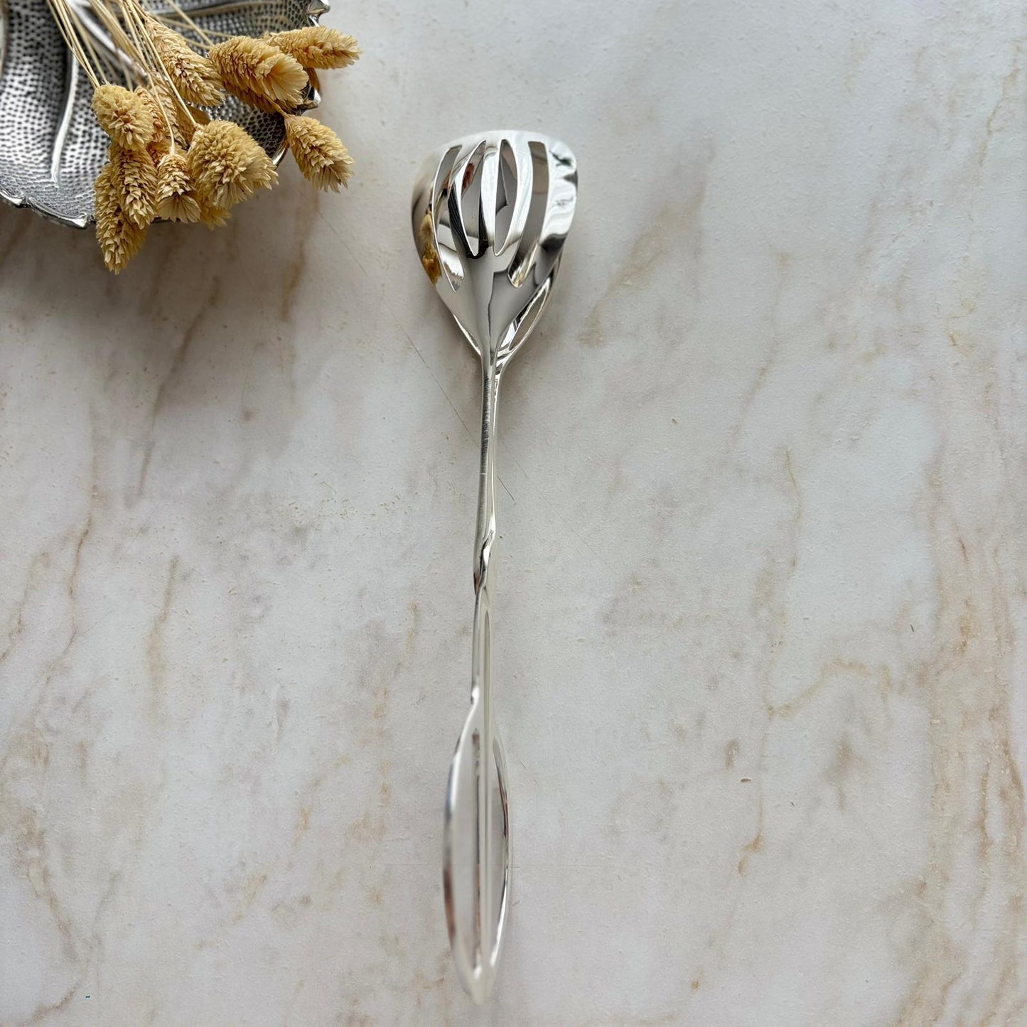Argento Hane Modern Süzgeçli Gümüş Kaplama Servis Maşası - 24cm