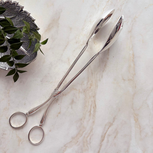 Argento Hane Asimetrik Kaşıklı Gümüş Kaplama Salata Maşası - 21cm