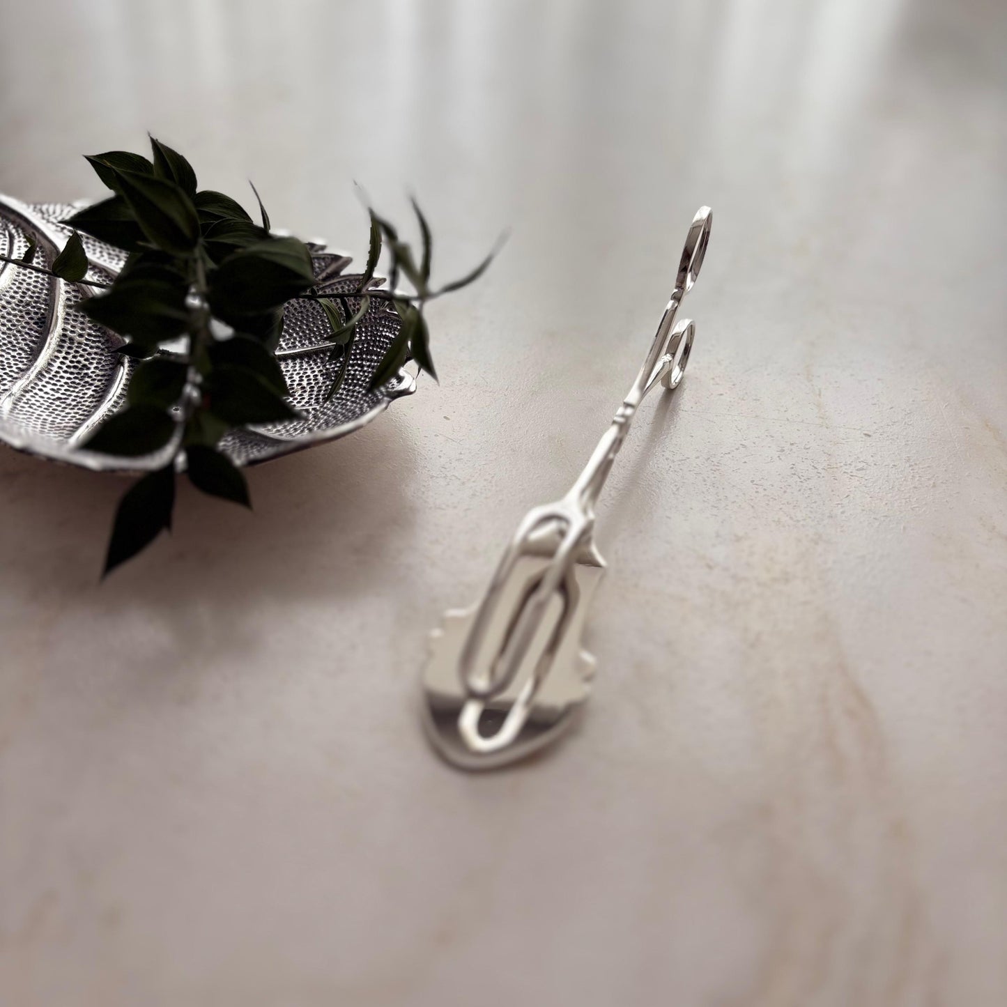 Argento Hane Açık Çatallı Gümüş Kaplama İkram Maşası - 18cm