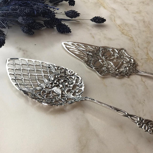 Argento Hane Kuş Motifli Gümüş Kaplama Pasta Spatulası - ( 20cm - 22cm )