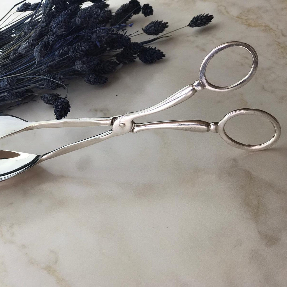 Argento Hane Oval Kaşıklı Gümüş Kaplama Salata Maşası - 25cm