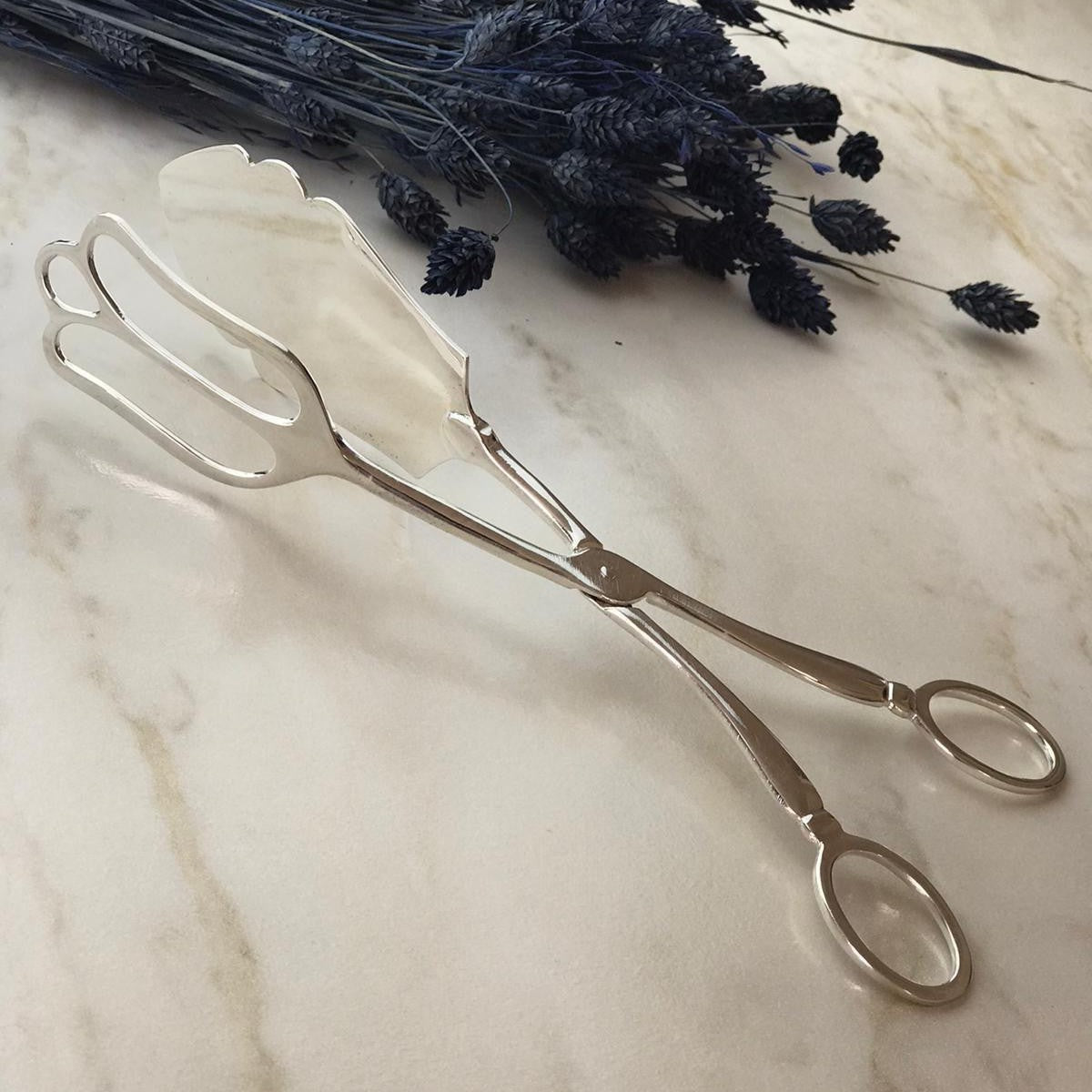 Argento Hane Vintage Detaylı Gümüş Kaplama İkram Maşası - 20cm
