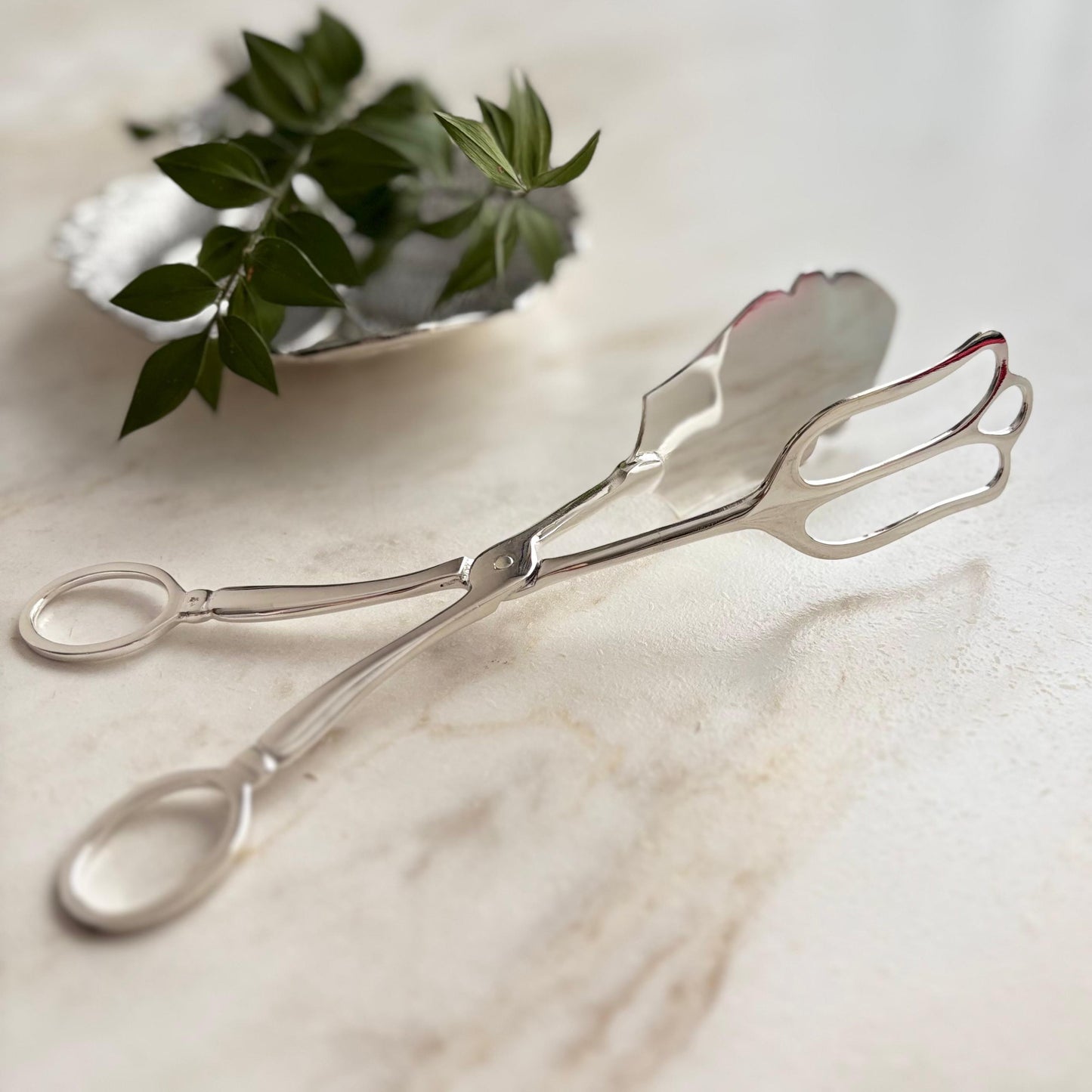 Argento Hane Vintage Detaylı Gümüş Kaplama İkram Maşası - 20cm
