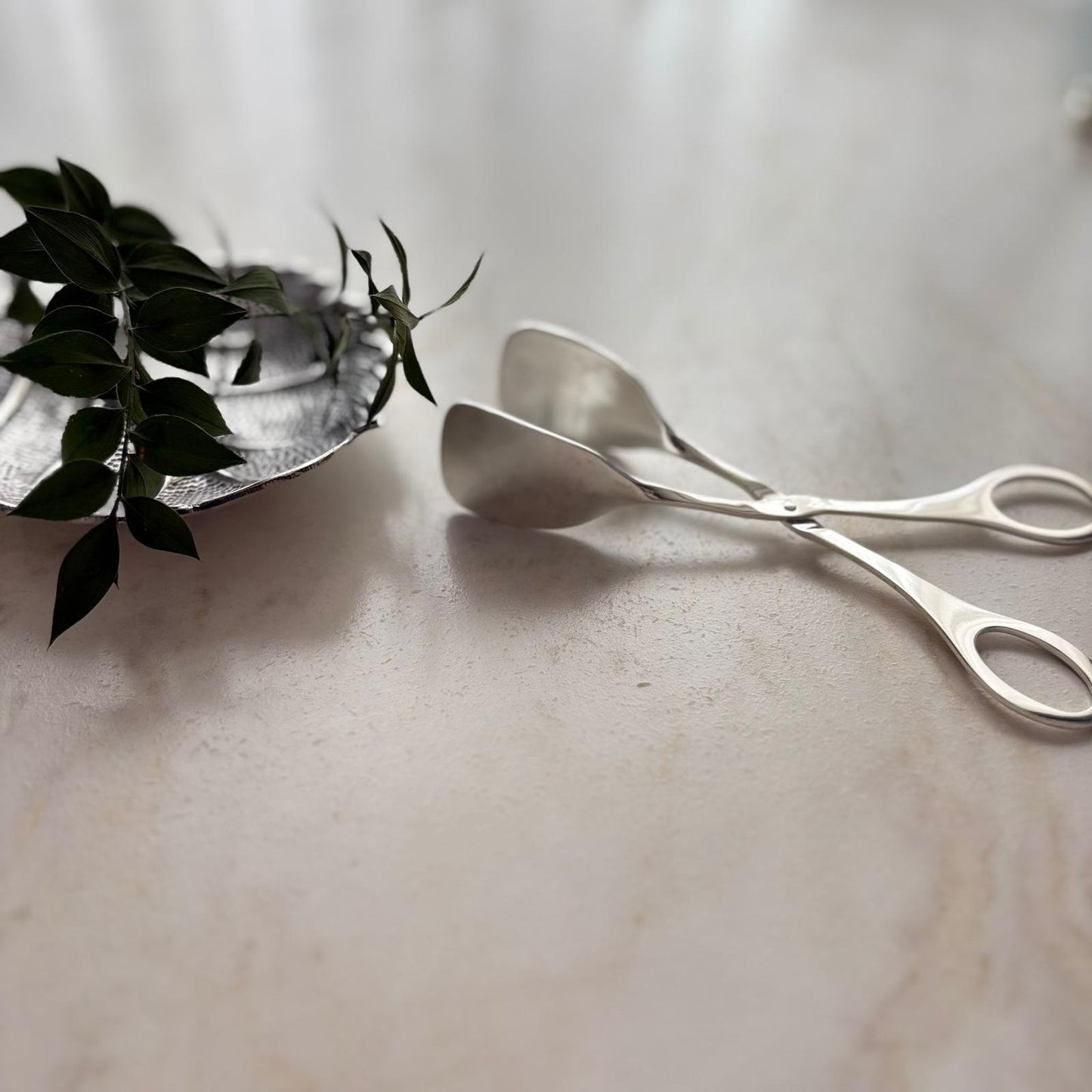 Argento Hane Düz Kaşıklı Gümüş Kaplama İkram Maşası - 18cm