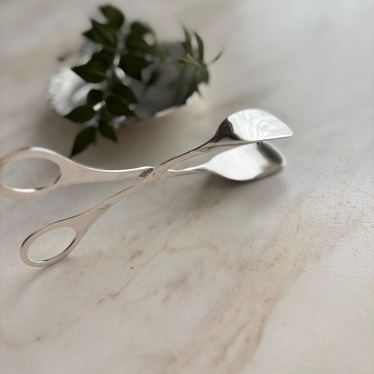 Argento Hane Düz Kaşıklı Gümüş Kaplama İkram Maşası - 18cm